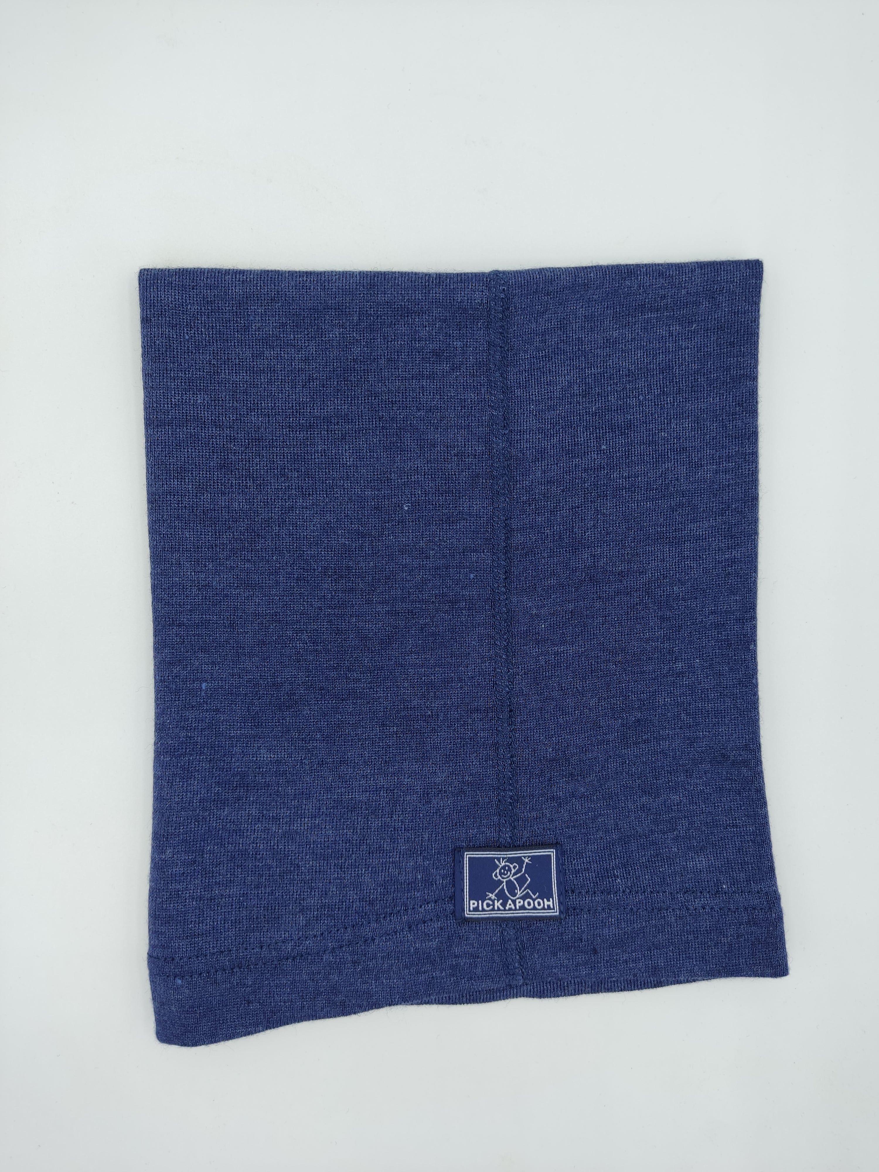 Scaldacollo in lana e seta per bambino e adulto // tinta unita Blu Navy